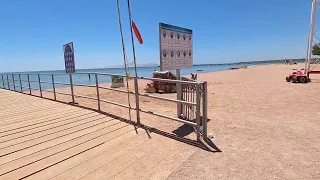 Sea Beach Aqua Park - Pool, Beach and Pier walkthrough, Nabq Bay, Sharm, Egypt, July 2023