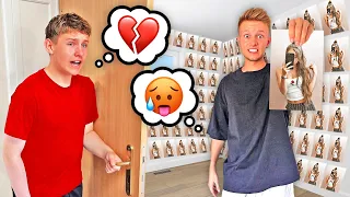 Ich beklebe Zimmer von ASH mit Fotos seiner Freundin! 😳❤️‍🔥 - PRANK ESKALIERT