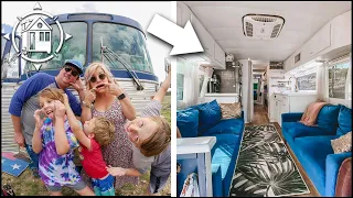 Family lives in luxury bus conversion & travels full time