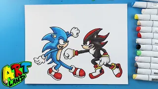 How to Draw SONIC VS SHADOW