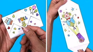 DIY Cute Surprise Message Card | Pull Tab Origami Envelope Card | Letter folding origami