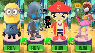 Tag with Ryan Captain and Cobalt Robo vs Minion Rush vs Subway Surfers Pink Outfit Gameplay