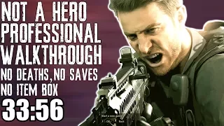 Resident Evil 7 Not A Hero Professional Walkthrough / Speedrun Tutorial 33:56 No Deaths No Saves