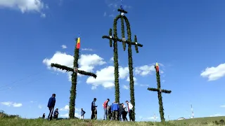 Raising of the Easter Wreaths and Crosses on BOISTEA Hill (Petricani Commune, Neamt County, Romania)