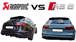 AUDI RS6 AKRAPOVIC VS STOCK EXHAUST (STARTUP + REVS)