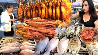 Wonderful Phnom Penh Street Food for Dinner – Roast Duck, Pork Ribs, Pigs Intestine & More