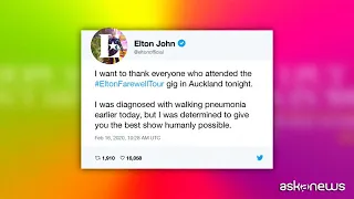 Elton John interrompe concerto in Nuova Zelanda: ho la polmonite