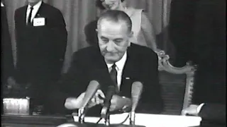 President Johnson Signs Medicare Law At Truman Library, 1965