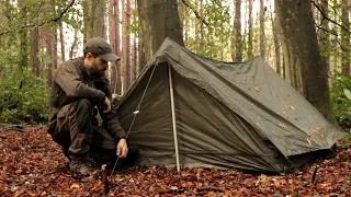 Solo Bushcraft: French Military Tent | Wool Blanket | Autumn Camping