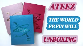 ATEEZ THE WORLD EP.FIN WILL UNBOXING. ATEEZ REVIEW. РАСПАКОВКА АЛЬБОМОВ ЭЙТИЗ💛