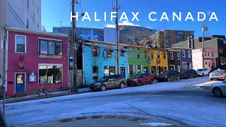 Walking on a Chilly Day | Bustling Halifax Downtown | Canada 2024   🍁