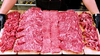 Grilled The Best Beef in Korea, Amazing Korean BBQ Master, striploin, ribs, sirloin, Korean food