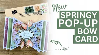 TRY THIS | NEW Card Fold Idea!!! No DIES NEEDED | Springy POP-UP Bow Card!