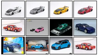 Hot Wheels Mix M Super T-Hunt Nissan 180SX, LBWK Lamborghini Huracan GT, Red Pig MB 300SEL AMG