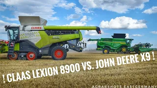 Claas Lexion 8900 vs. John Deere X9 - GIGANTEN DUELL