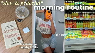 SLOW MORNING ROUTINE ⛅️ healthy habits, self care, recharging *aesthetic & peaceful*