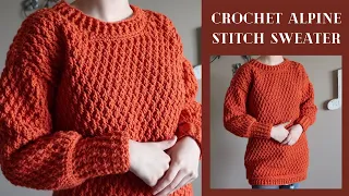 XS-3XL | Crochet Alpine Stitch Sweater | DIY Tutorial & Pattern