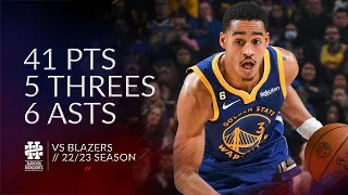 Jordan Poole 41 pts 5 threes 6 asts vs Blazers 22/23 season