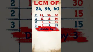 LCM of 24, 36, 60 / #shorts / #maths  / #viral / #lcm_and_hcf  / #lcm #hcf