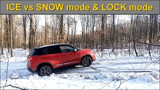 ICE vs LOCK & SNOW modes - Suzuki Vitara All Grip Select - winter tyres