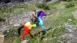 Arthur is riding a beautiful Rainbow horse - Rdr2 Gameplay Red Dead Redemption