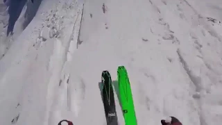Страшное падение горнолыжника