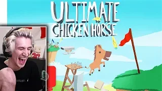 xQc Plays Ultimate Chicken Horse with Moxy, Pokelawls and Dizzy! | xQcOW