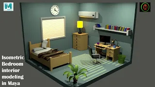 Autodesk Maya | How to Model an Isometric Bedroom.