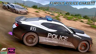 Lamborghini Veneno vs Chevrolet Camaro ZL1 | Police chase | Forza Horizon 5 | Gameplay 4k video