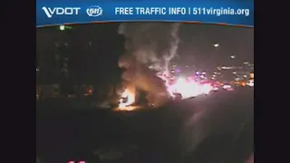 RAW: Tractor-trailer crash/fire on I-81 near Bristol, Va.