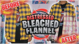 BLEACH + DISTRESSED FLANNEL DIY 🔥✂️ | Best Look For 2020
