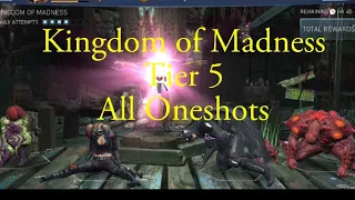 Kingdom of Madness Tier 5 | All Oneshots | Solo Raid | Injustice 2 Mobile |