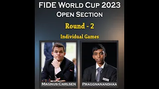 Carlsen and Praggnanandhaa's Game | FIDE World Cup 2023 | Round - 2