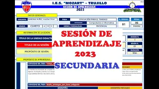 SESION DE APRENDIZAJE 2024 NIVEL SECUNDARIO. Cel. 915 901 869