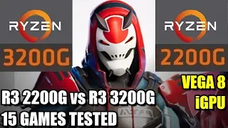 Ryzen 3 3200G vs 2200G - 15 Games Tested - Vega 8 iGPU - Integrated Graphics APU Comparison