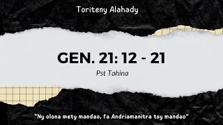 Toriteny Alahady (Gen. 21: 12 - 21)