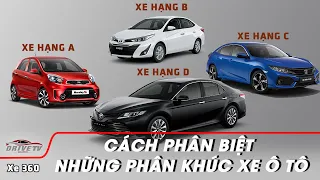 CÁCH PHÂN BIỆT NHỮNG PHÂN KHÚC XE Ô TÔ - XE HẠNG A, B, C, D,... LÀ GÌ???