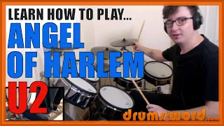 ★ Angel Of Harlem (U2) ★ Drum Lesson PREVIEW | How To Play Song (Larry Mullen Jr.)