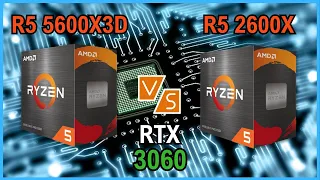 Ryzen 5 2600X vs Ryzen 5 5600X3D en una RTX 3060 12GB. 10 Juegos 1440p y 1080p.