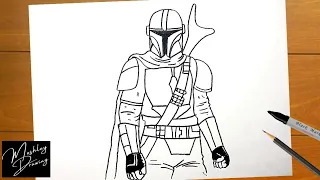 How to Draw The Mandalorian from Star Wars