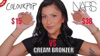 DUPE? COLOURPOP SOL VS NARS LAGUNA CREAM BRONZERS + ALL DAY WEAR TEST *oily skin* | MagdalineJanet