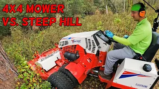 Mowing Overgrown Steep Creek Bank (4x4 Ventrac Tractor)