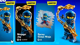 NOVAS *SKINS GRÁTIS de LEGO NINJAGO* no FORTNITE para TODOS! COMO RESGATAR RECOMPENSAS GRÁTIS!