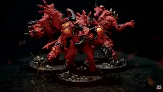 3d Printed Chaos Spawn painted as Khorne Demons