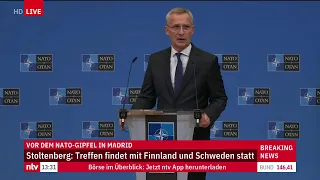 LIVE: NATO-Generalsekretär Jens Stoltenberg vor dem NATO-Gipfel in Madrid