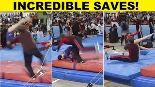 Top 12 Gymnasts Being Saved by Their Spotter - INCREDIBLE!!! - PART 1