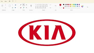 How to draw the Kia Corporation logo using MS Paint | How to draw on your computer