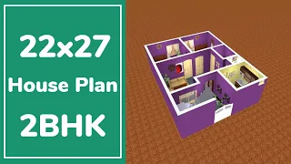 22x27 House Plan 2BHK || 2 Bedroom Ghar Ka Naksha || 22x27 House Design || Small Home Design