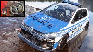 Rebuilding Police Volkswagen Golf R - Forza Horizon 5 | Thrustmaster T300RS