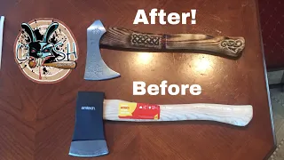 Modified Axe With Carved Handle